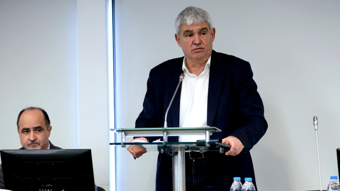 На трибуната е президентът на КНСБ Пламен Димитров