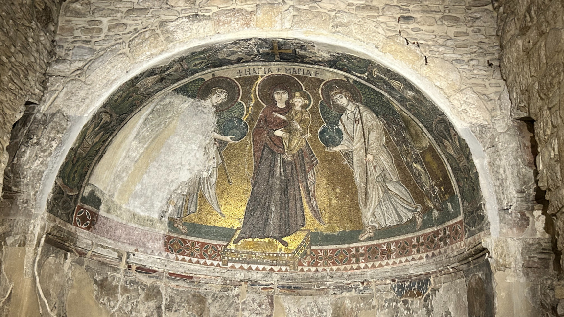 Стенопис над олтара на църквата в с. Кити, Кипър