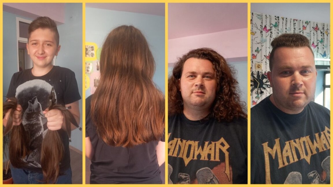 Баща и син от Враца дариха косите си за перуки на онкоболни