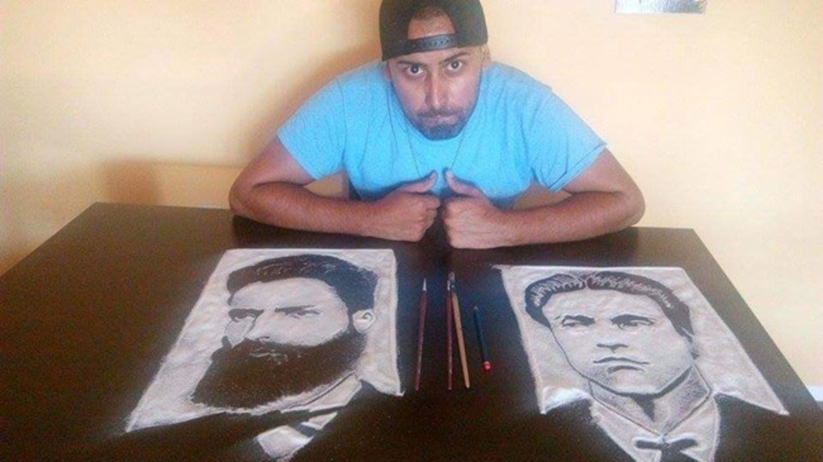 Денис Алиев - талант без граници, който рисува със сол, шоколад, коса