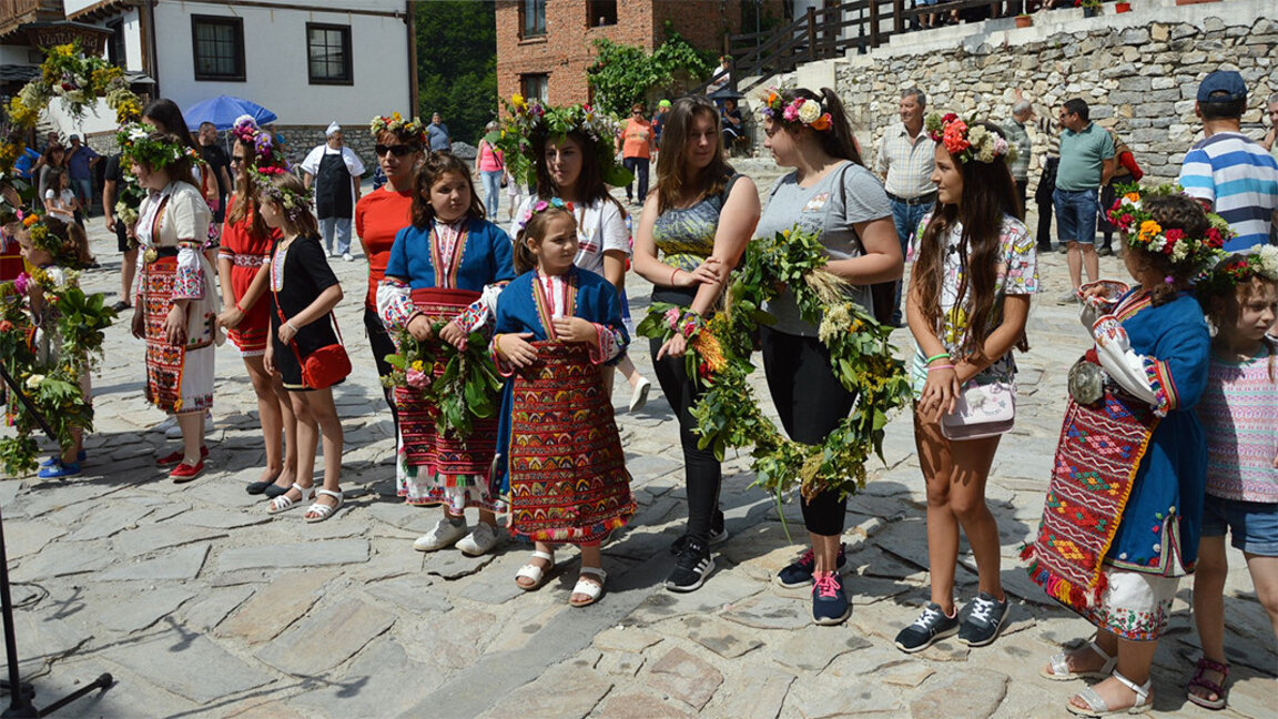 Midsummer's Day celebrated with torches and herbal wreaths in village of Delchevo