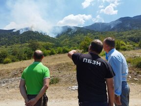 Пожарът в планината Славянка е локализиран и от двете страни на българо-гръцката граница