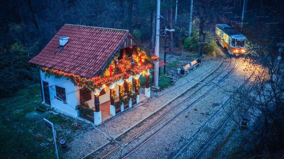 Christmas spirit also reaches "Vishneva" tram stop in Borisova Gradina