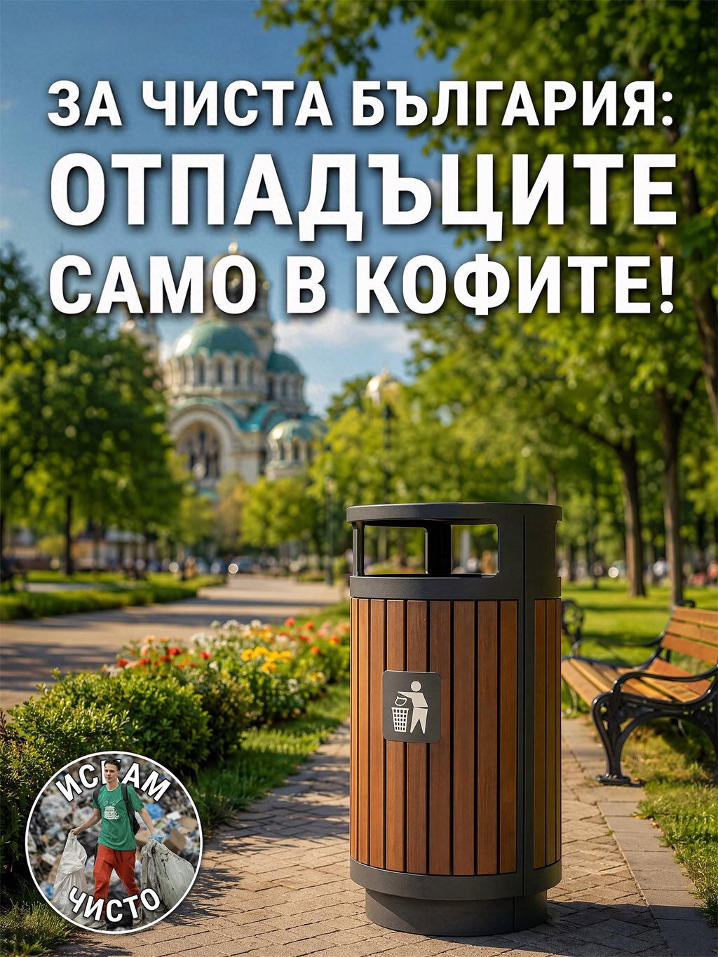 "Искам чисто!" - казва Мартин Орлинов и пълни чувала...