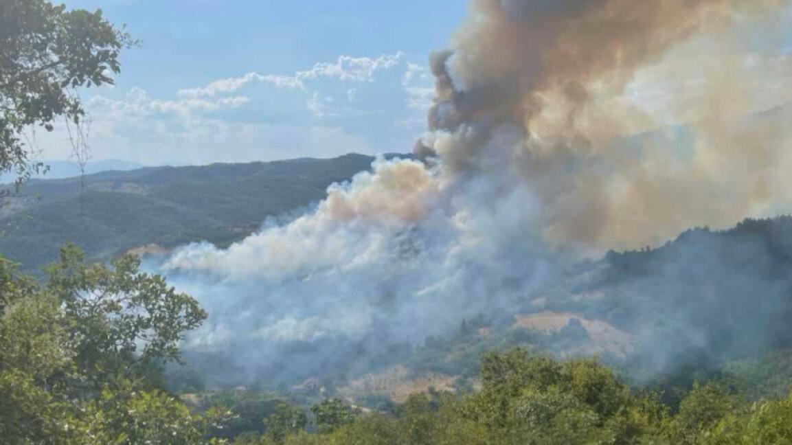 Огнеборци дежуриха през цялата нощ при огнището на пожара край Горно Спанчево