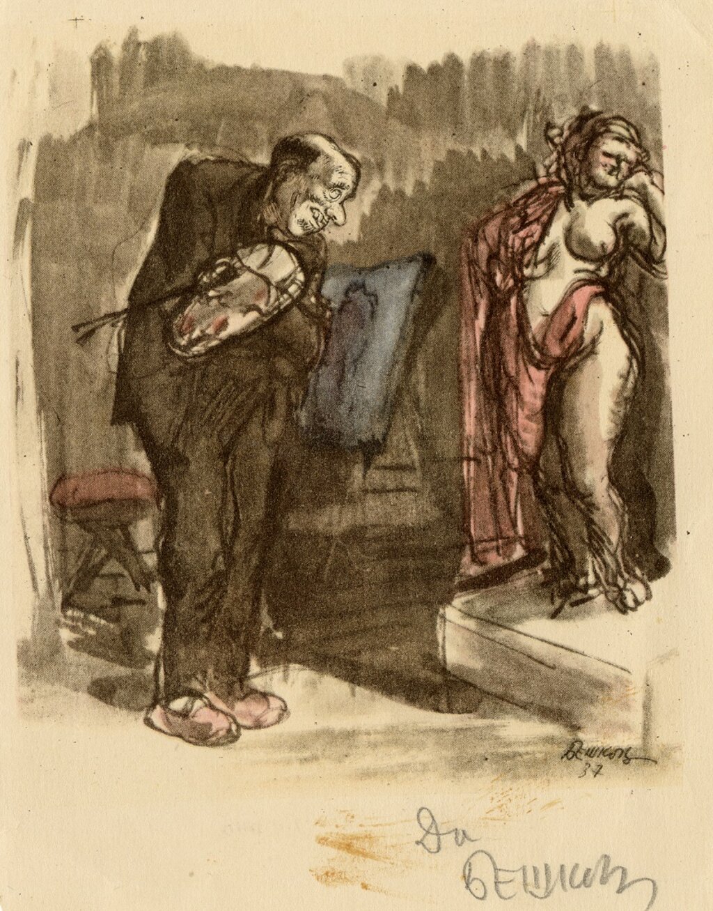 "Творческа немощ",1937, туш, гваш върху хартия, МХС