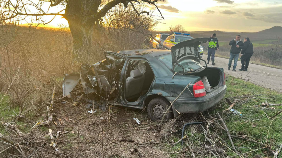 Удар в крайпътно дърво