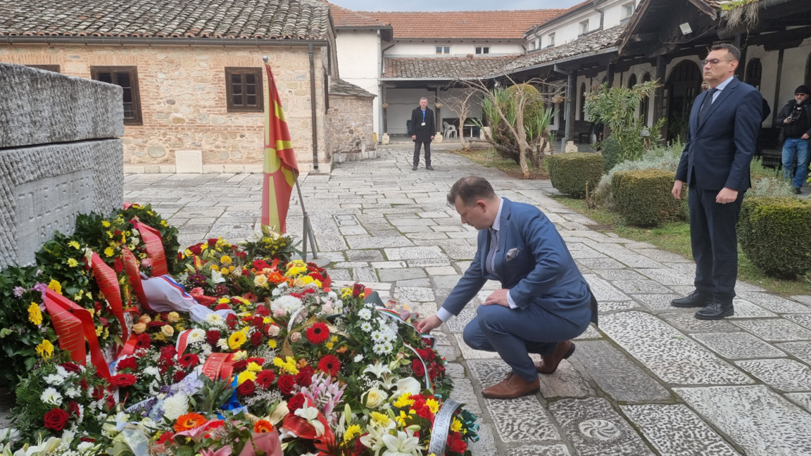 Diplomații bulgari din Skopje și bulgarii locali l-au omagiat pe Goțe Delcev