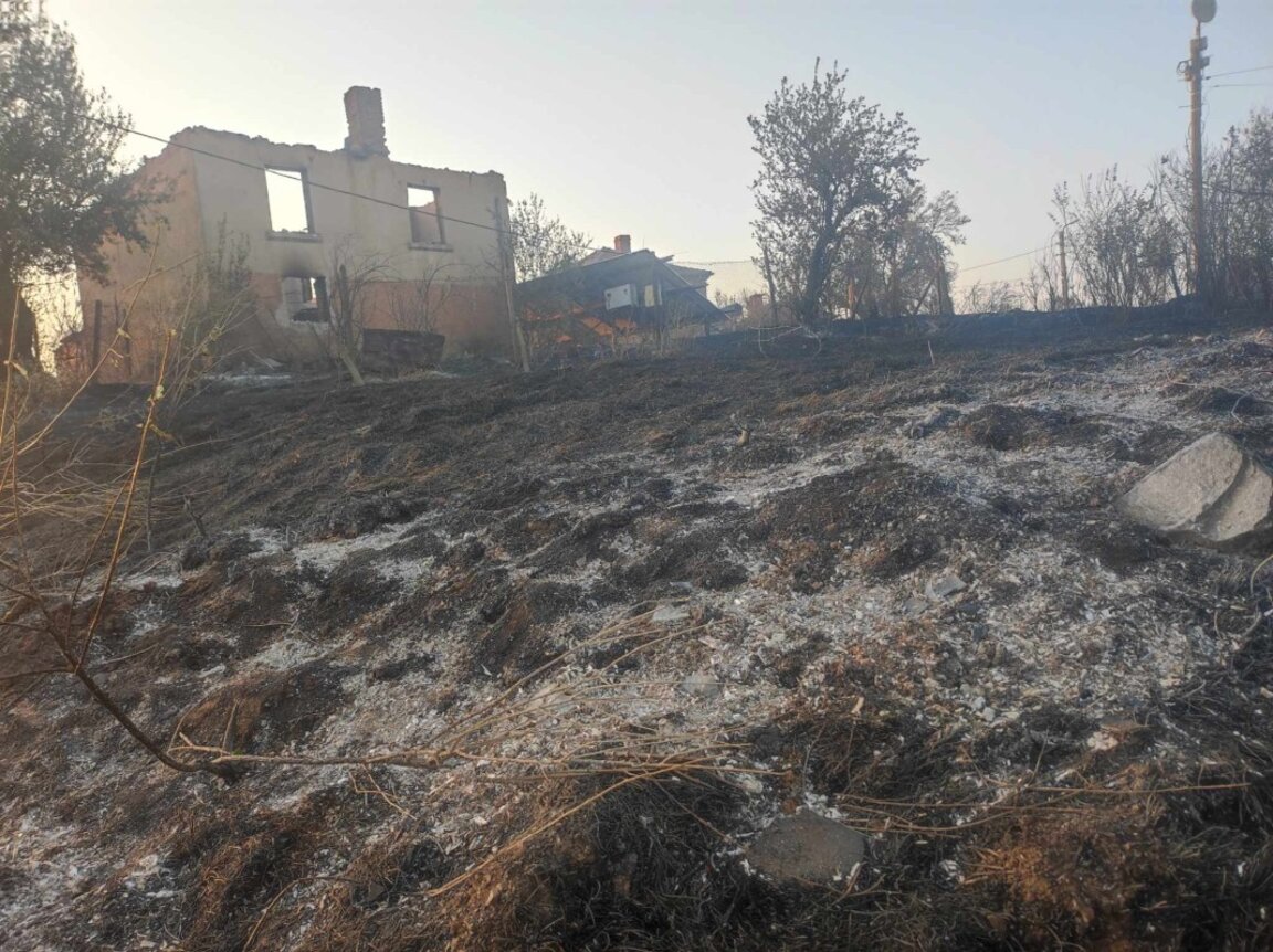 Село Воден след пожара.