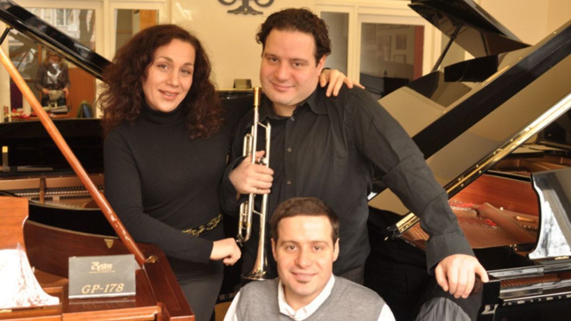 The grandchildren of composer Pancho Vladigerov — the Wladigeroff Trio: Alexander (trumpet), Konstantin (piano) and their sister Ekaterina Wladigeroff (piano).