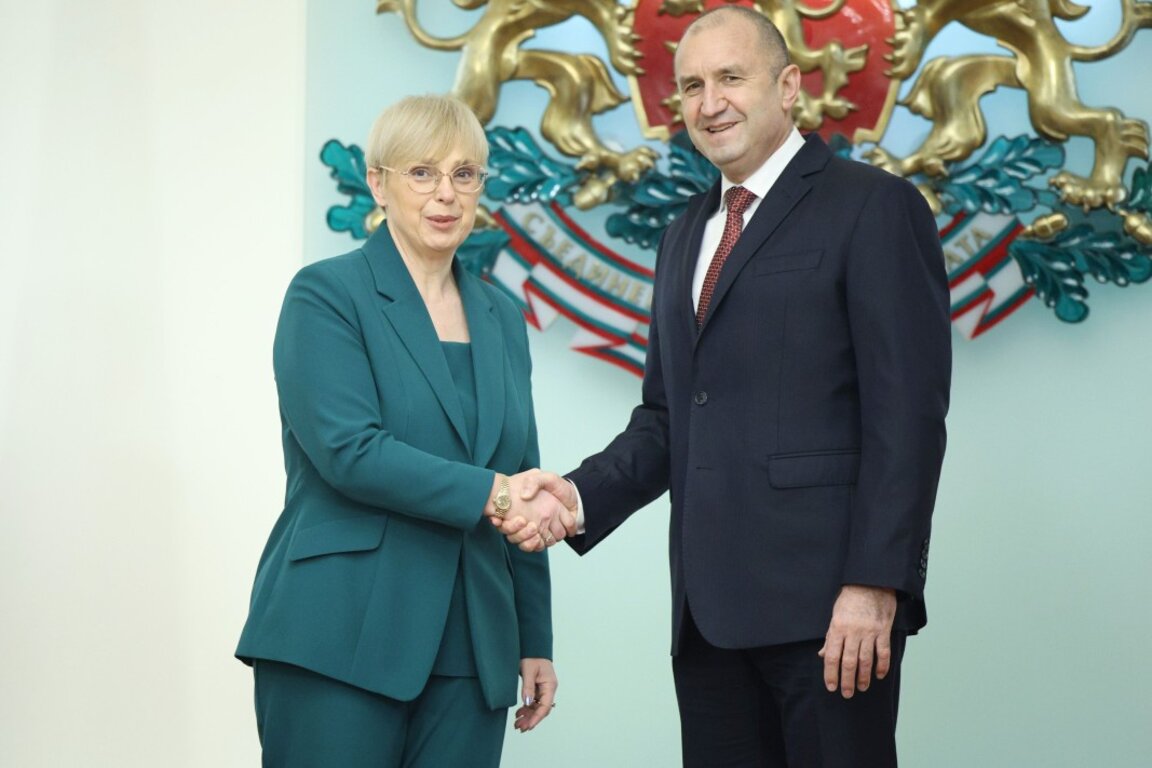 Президентите на България и Словения Румен Радев и Наташа Пирц Мусар (вляво) - София, 27 февруари 2023