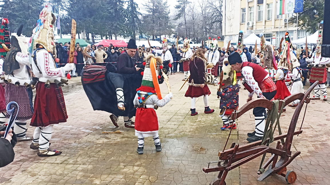 Mummers from Bulgaria and Romania gather for a festival in Kaynardzha