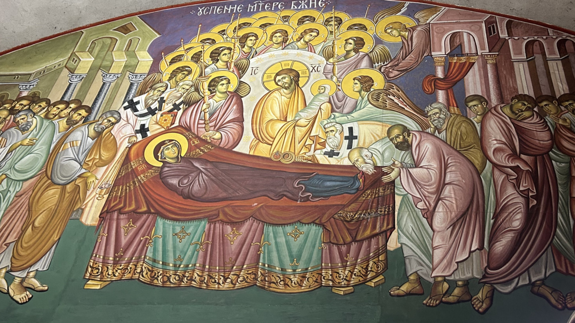 Успение на Божията майка, стенопис, Суковски манастир