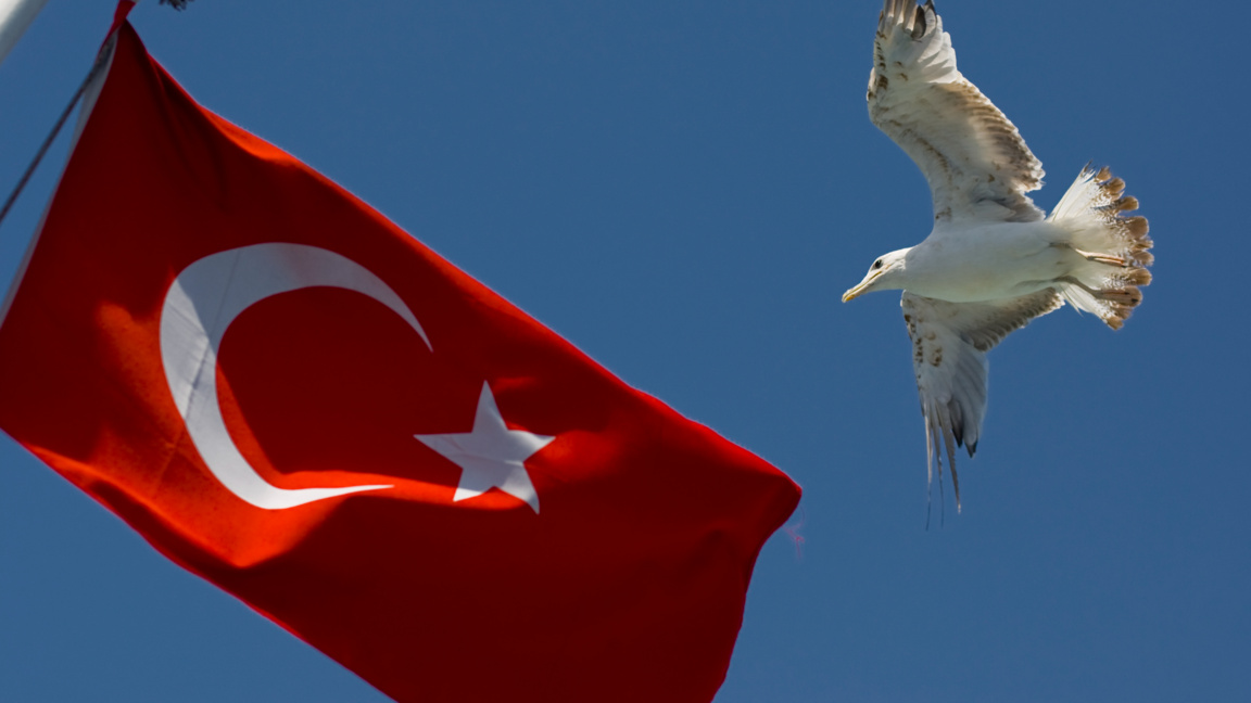 Турският флаг се развява в Истанбул.