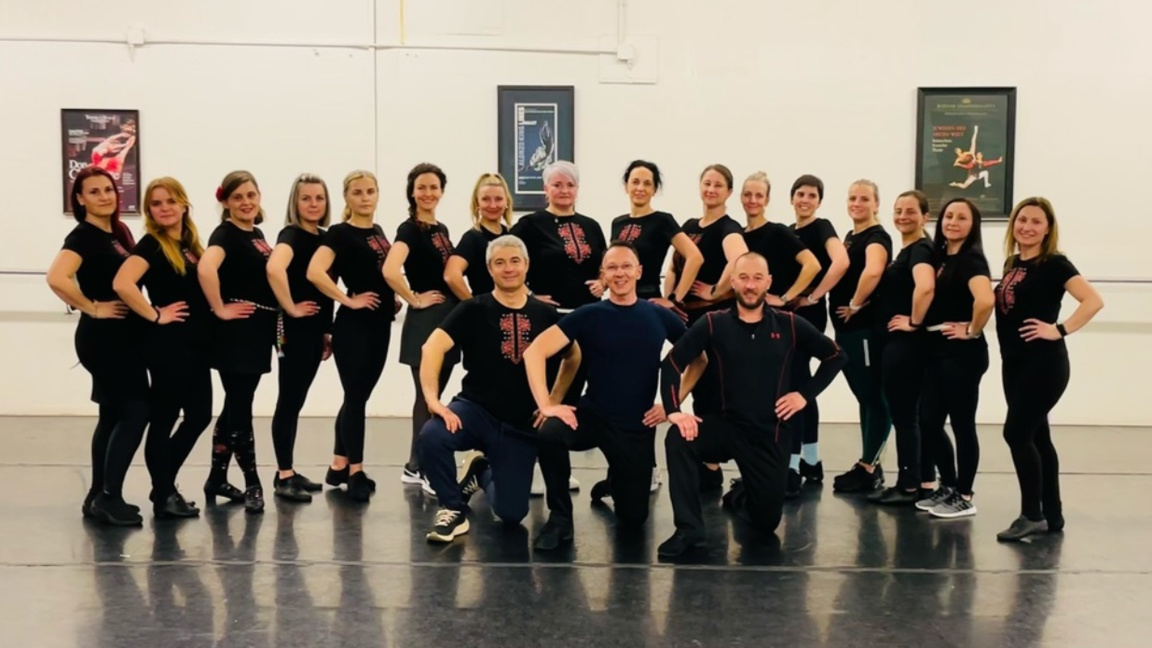 Dancers from "Gaitani" in Denver study authentic dances with Prof. Anton Andonov