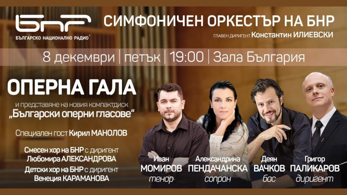 Noul CD al Radioului Național Bulgar "Vocile de Operă din Bulgaria" va fi prezentat la Sala Bulgaria