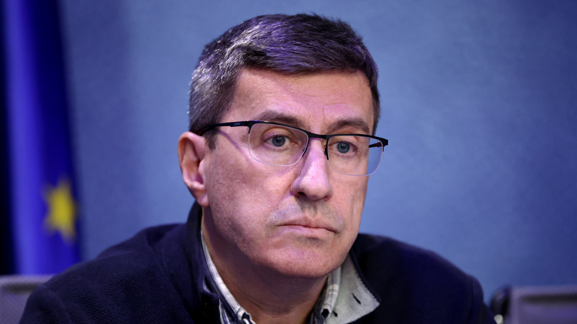 Николай Ванчев - директор на Дирекция "Консулски отношения" в МВнР, на брифинг на Кризисния щаб във връзка с ескалацията в Близкия изток.