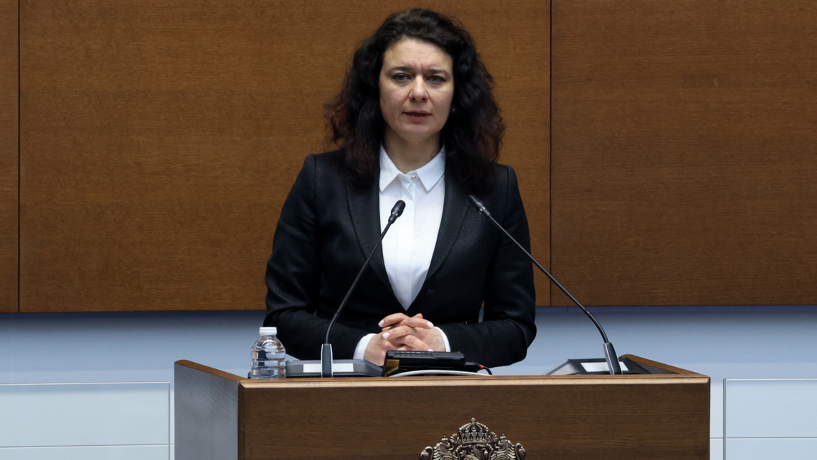 Старши комисар Кремена Илиева говори пред депутатите на извънредното заседание на НС - 1 април 2026 г.