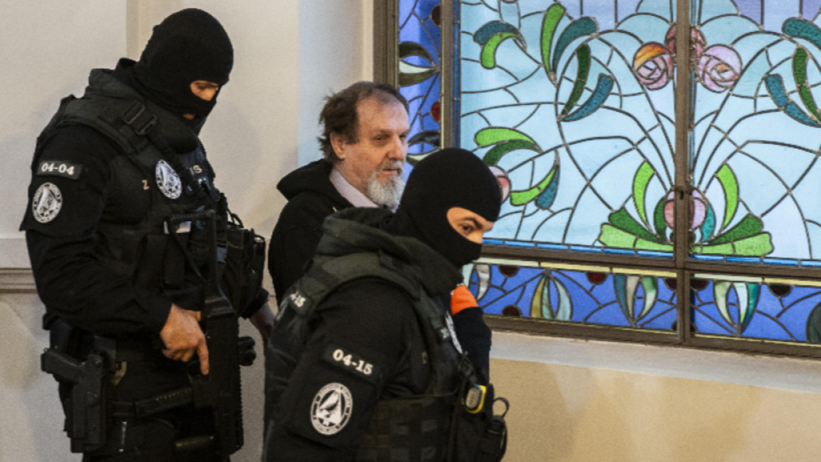 Юрай Цинтула в Специализирания наказателен съд в Банска Бистрица, 21 октомври 2025 г.
