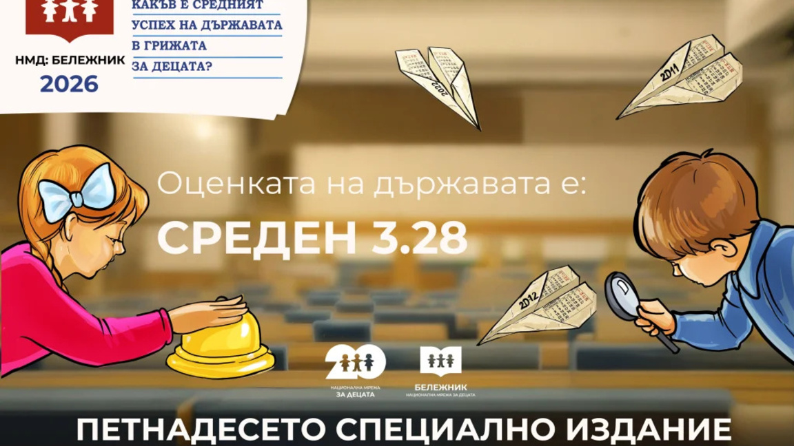 Среден 3,28 за държавата в грижата за децата, показва „Бележник 2026“