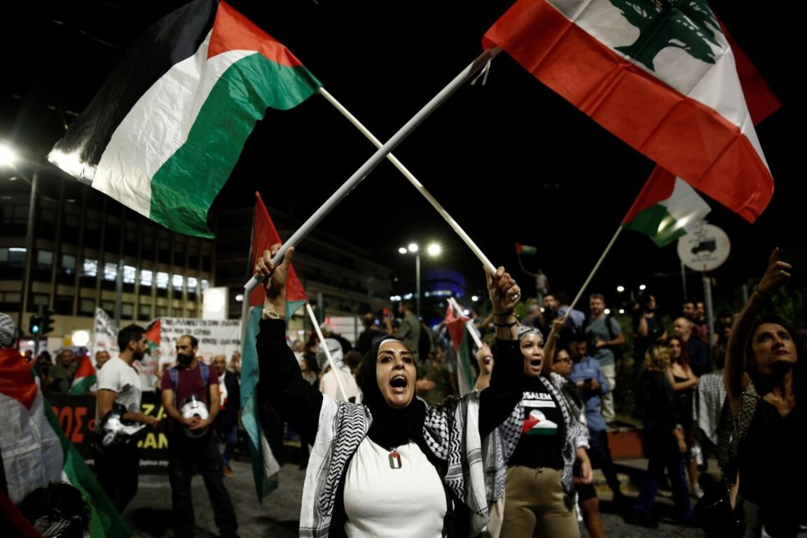 Протест в Гърция в подкрепа на палестинците в Газа