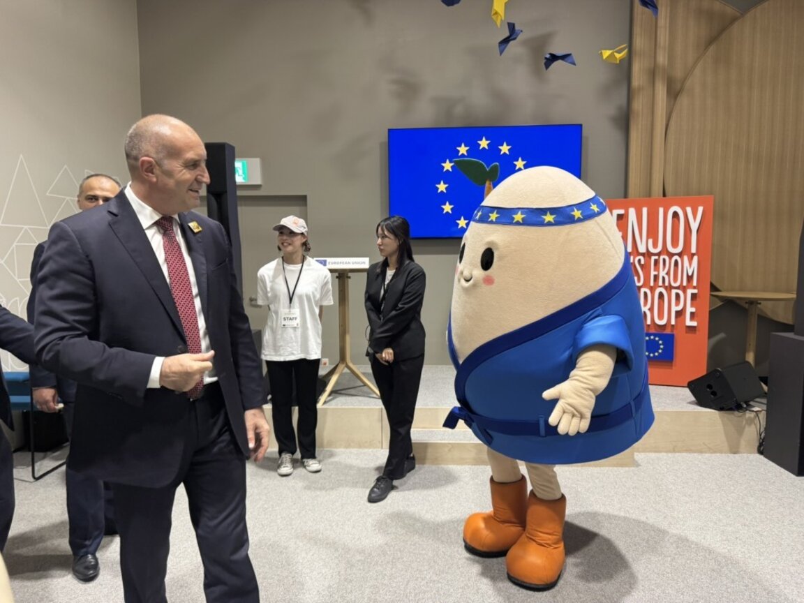The mascot of Bulgaria’s national pavilion is Lacto-chan