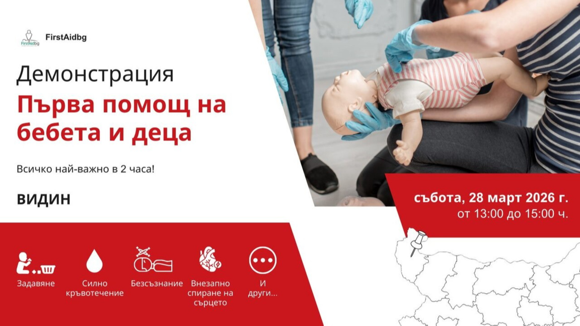 Демонстрация по първа помощ за деца събира родители във Видин
