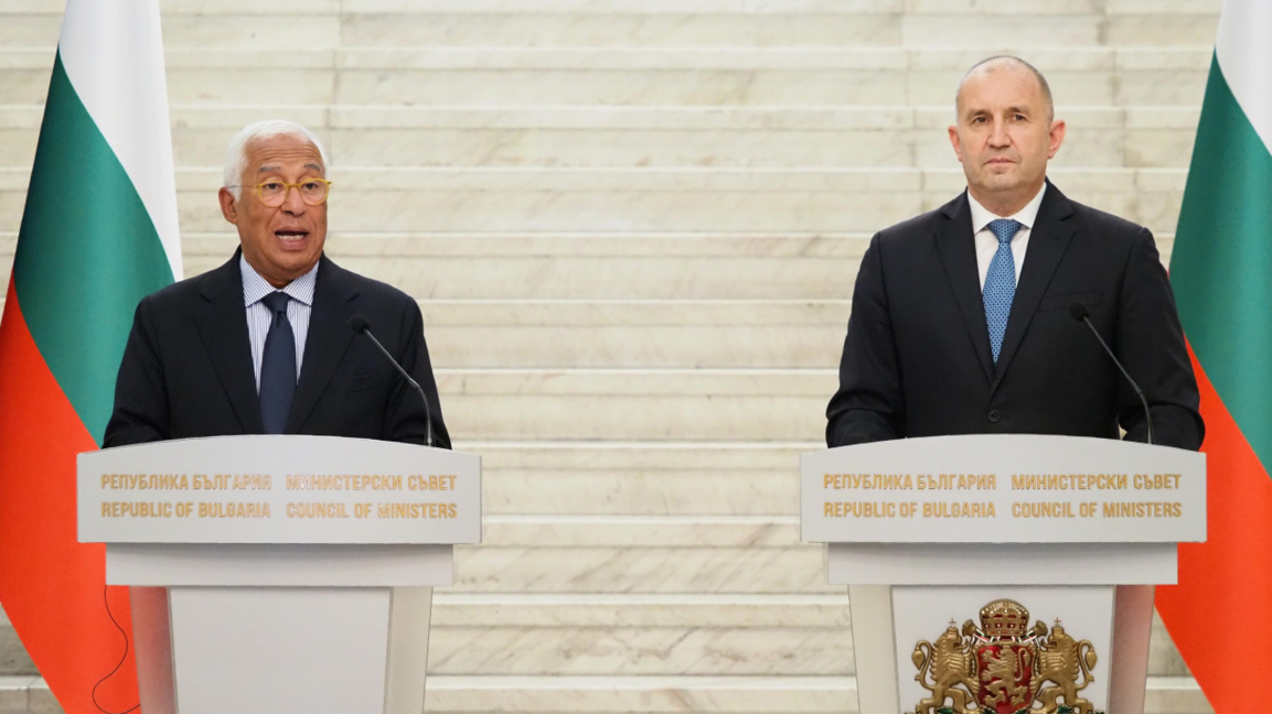 European Council President António Costa (L) and Prime Minister Rumen Radev (R)