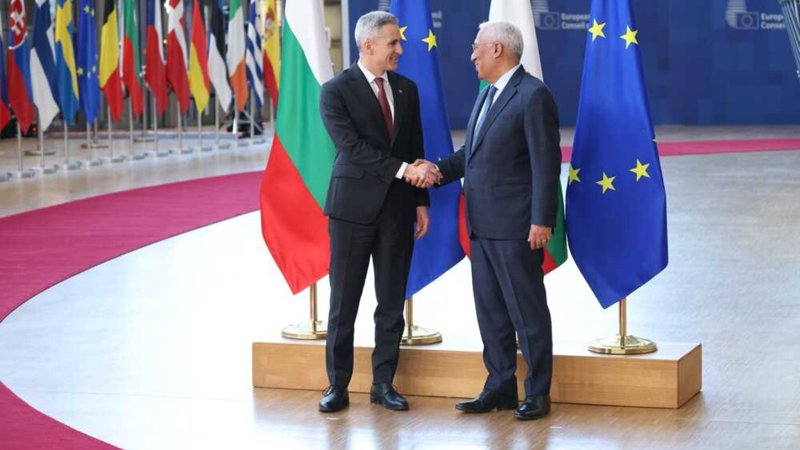 Andrei Gjurow mit EU-Ratsvorsitzenden António Costa