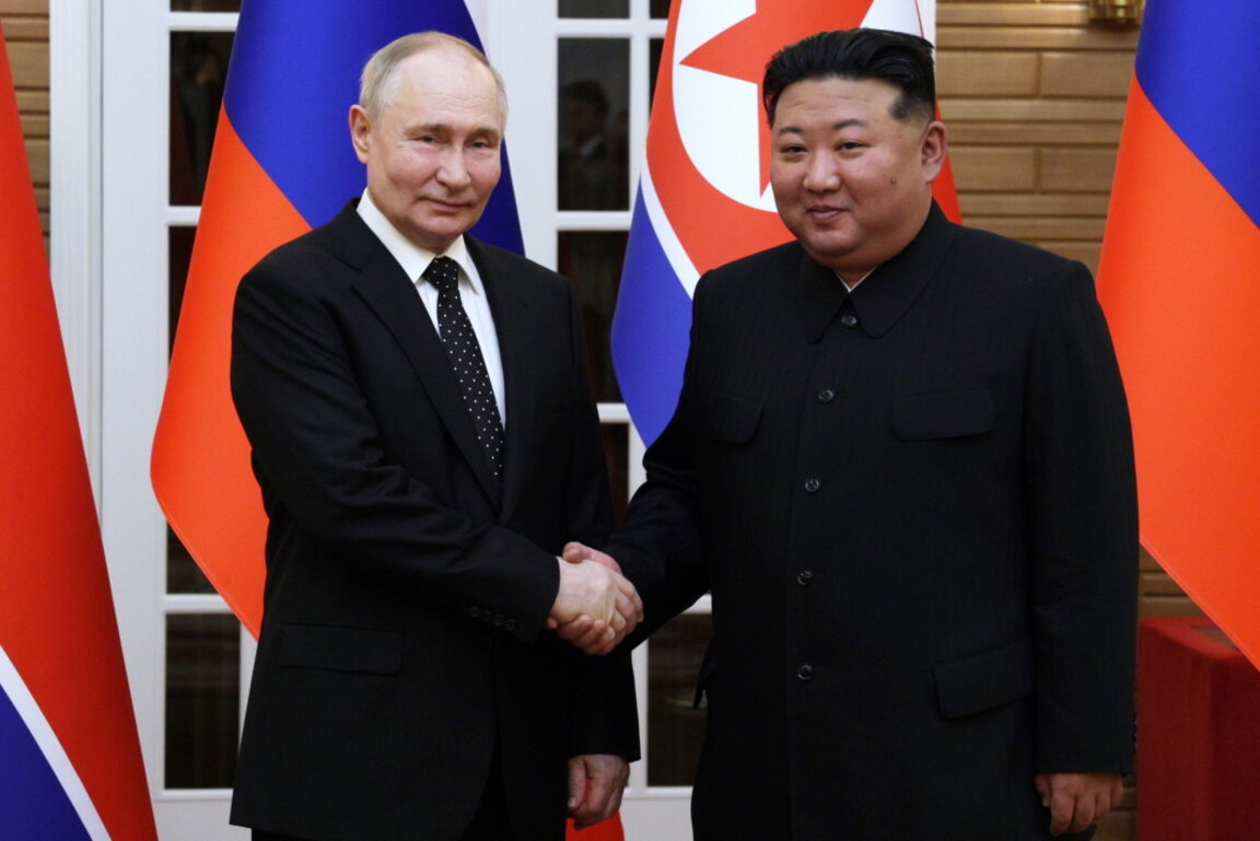 Владимир Путин и Ким Чен-ун в Пхенян, 19 юни 2024 г.