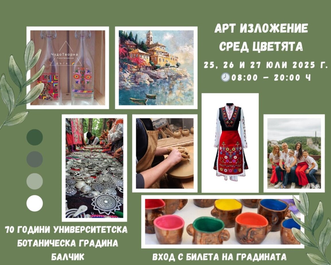 Тридневно "Арт изложение сред цветята“ за 70-годишнината на Ботаническата градина в Балчик