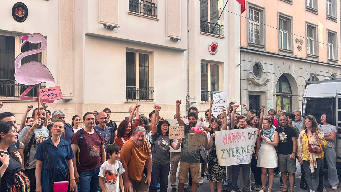 Protest in Sofia calls on the EU to support environmental activists in Albania