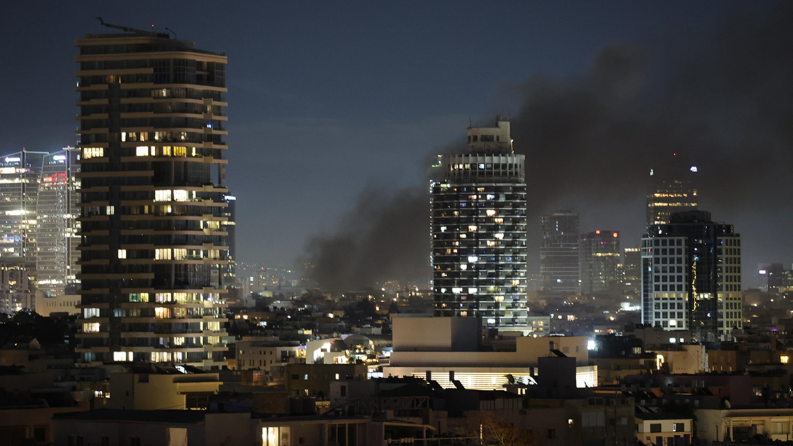 Tel Aviv after an air strike by Iran, February 28, 2026