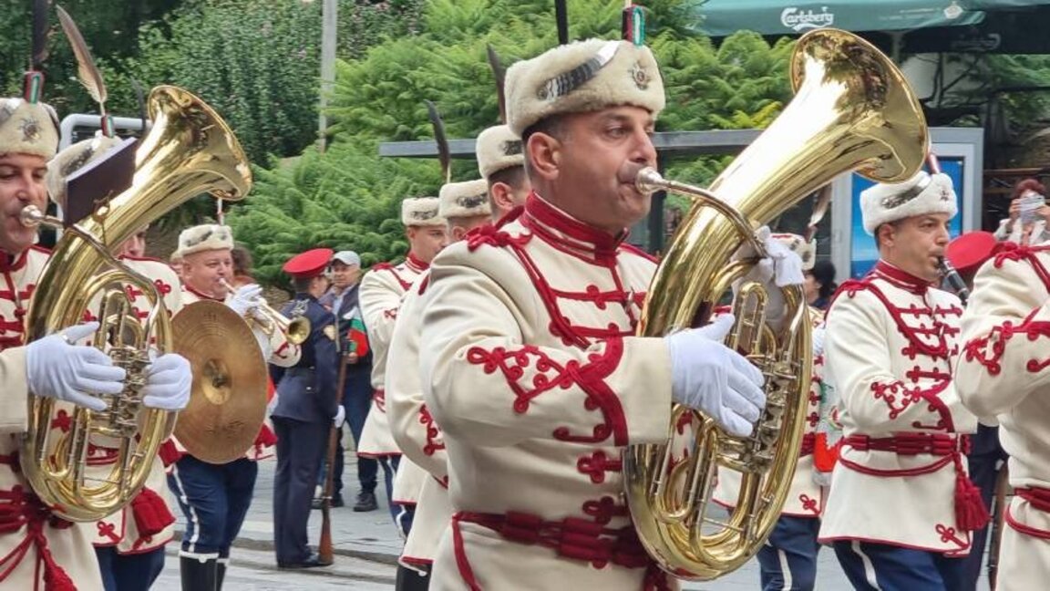 Military brass bands parade in Veliko Tarnovo