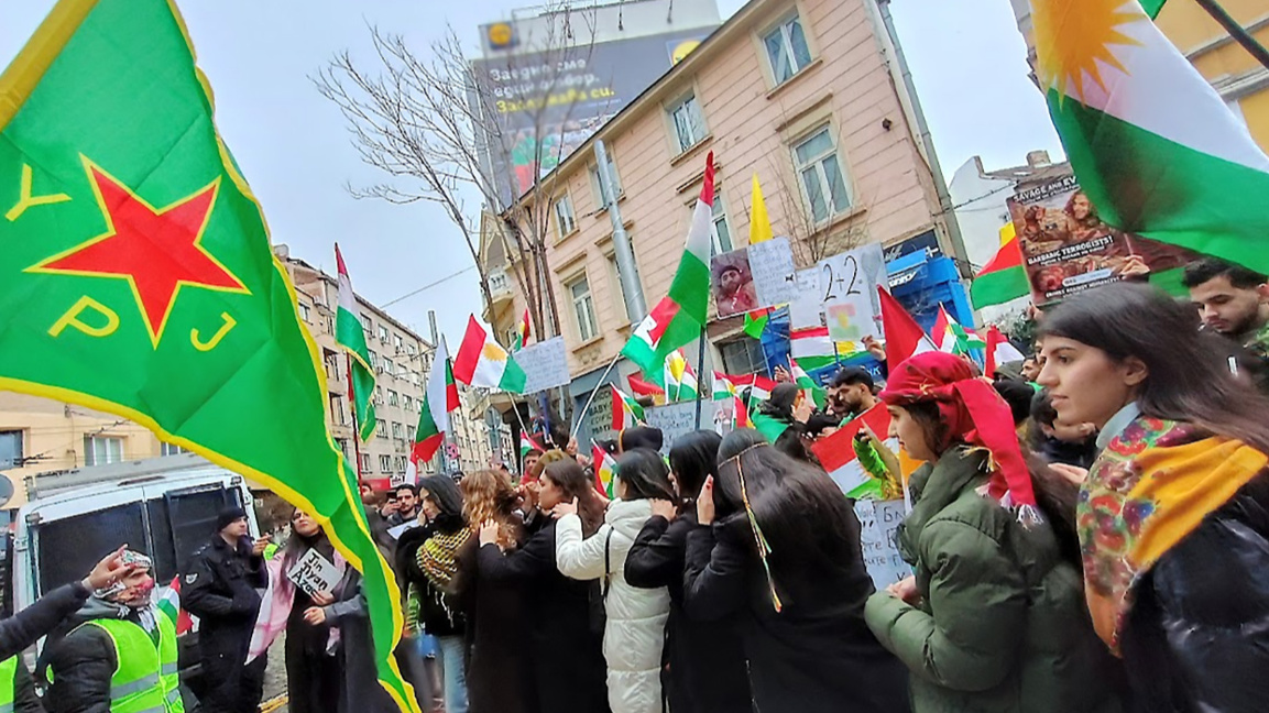 Kurdish diaspora protest in Sofia on Monday, January 26