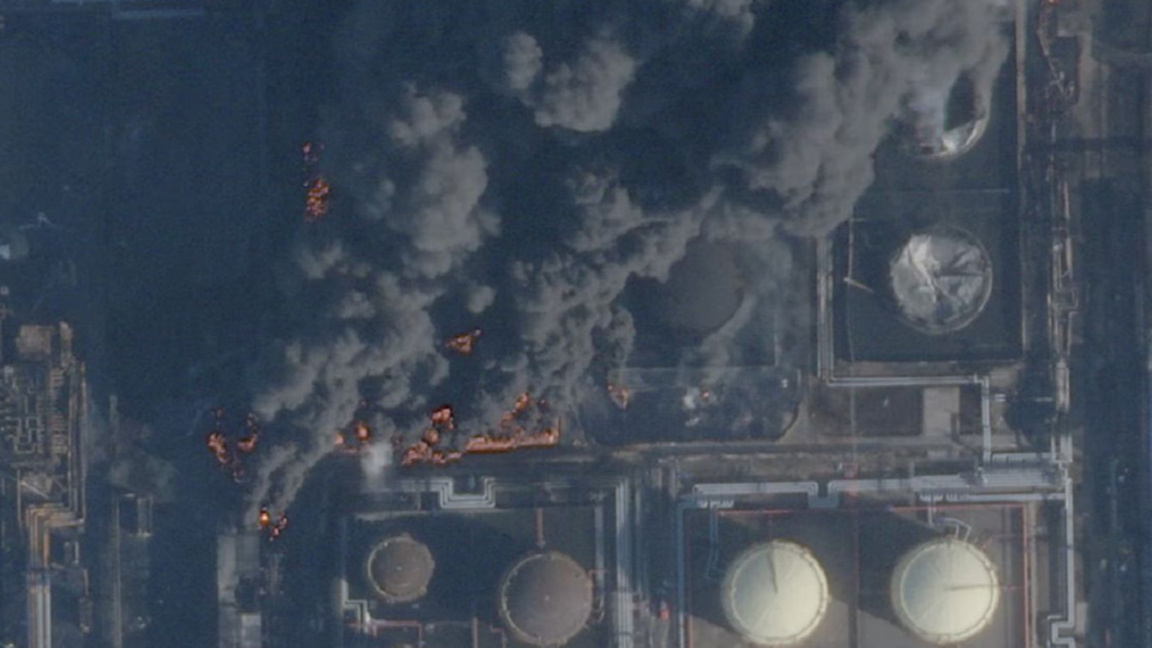 Сателитна снимка на руския петрол треминал в Уст-Луга