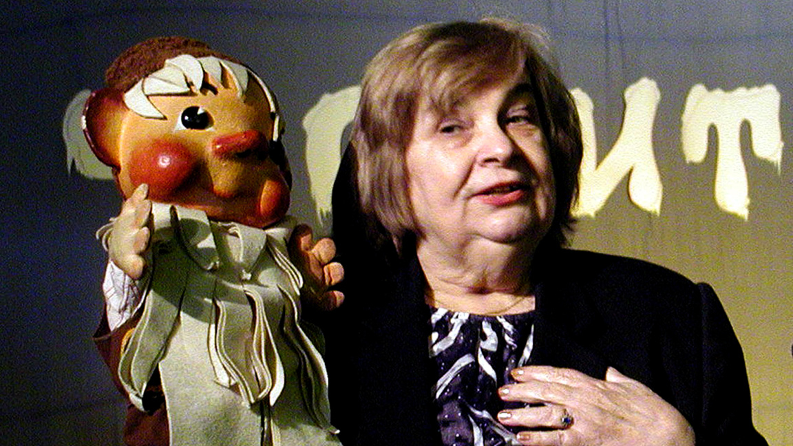 Slava Racheva with her character Span-Tall Man with a Beard a Yard Long.