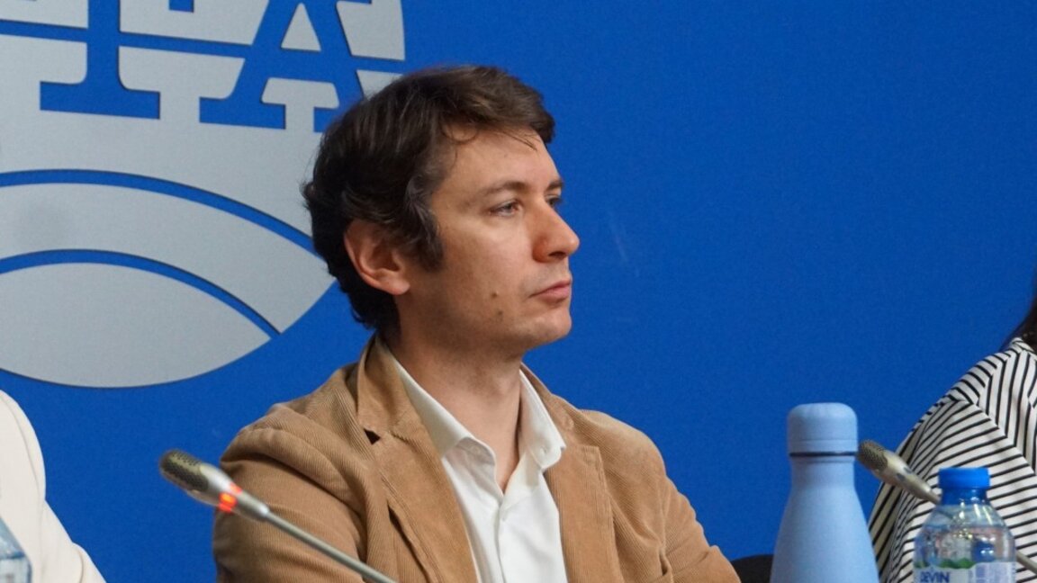 Павол Салай на пресконференцията на международната мисия, проведена в БТА на 26.09.2025 г.