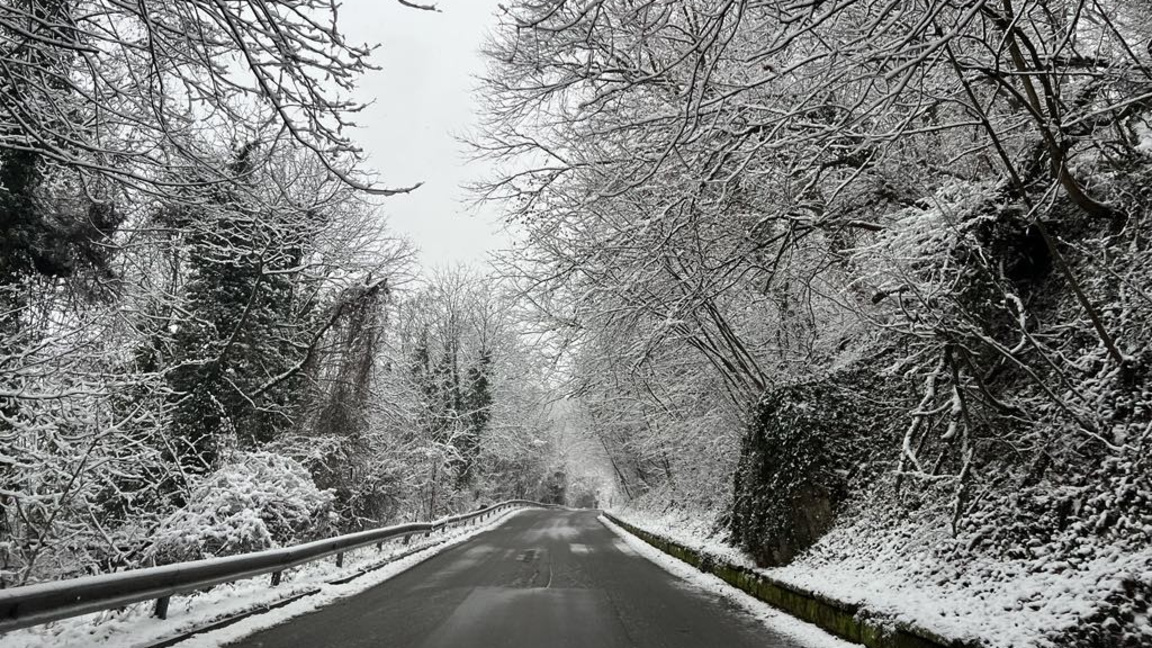 зима, пътища