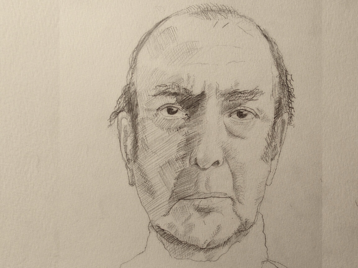 Харолд Пинтър - скица за портрет от Реджиналд Грей