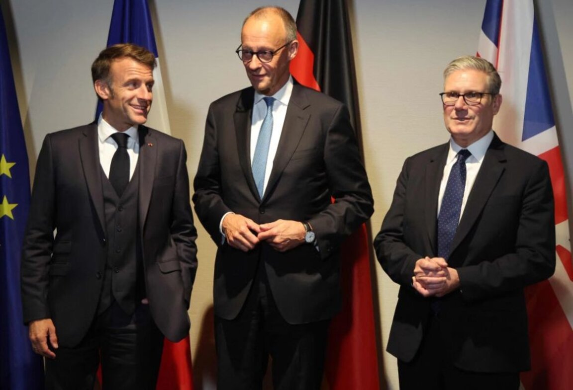 Еманюел Макрон. Фридрих Мерц и Киър Стармър