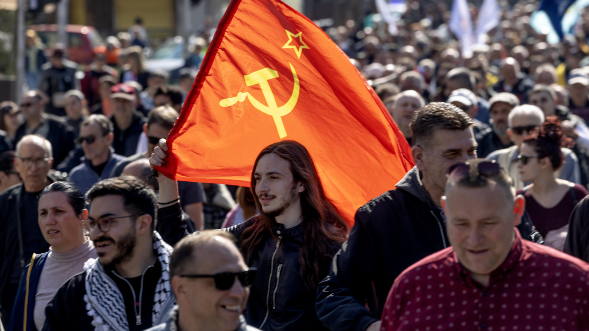 Протест в Скопие - минимална заплата 600 евро