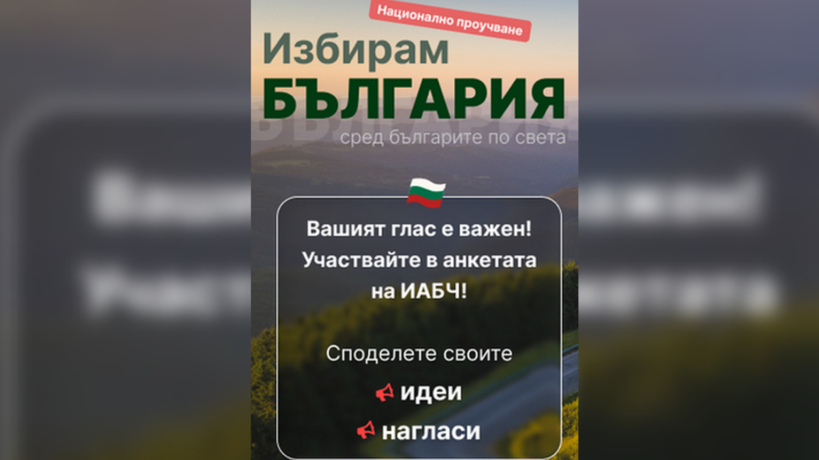 "Избирам България" – анкета сред българите по света