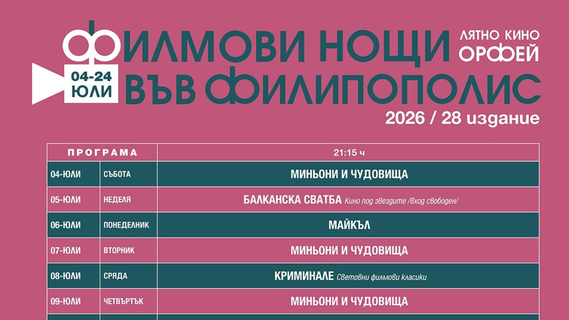 "Филмови нощи във Филипополис" с Ал Пачино и "Одисея"