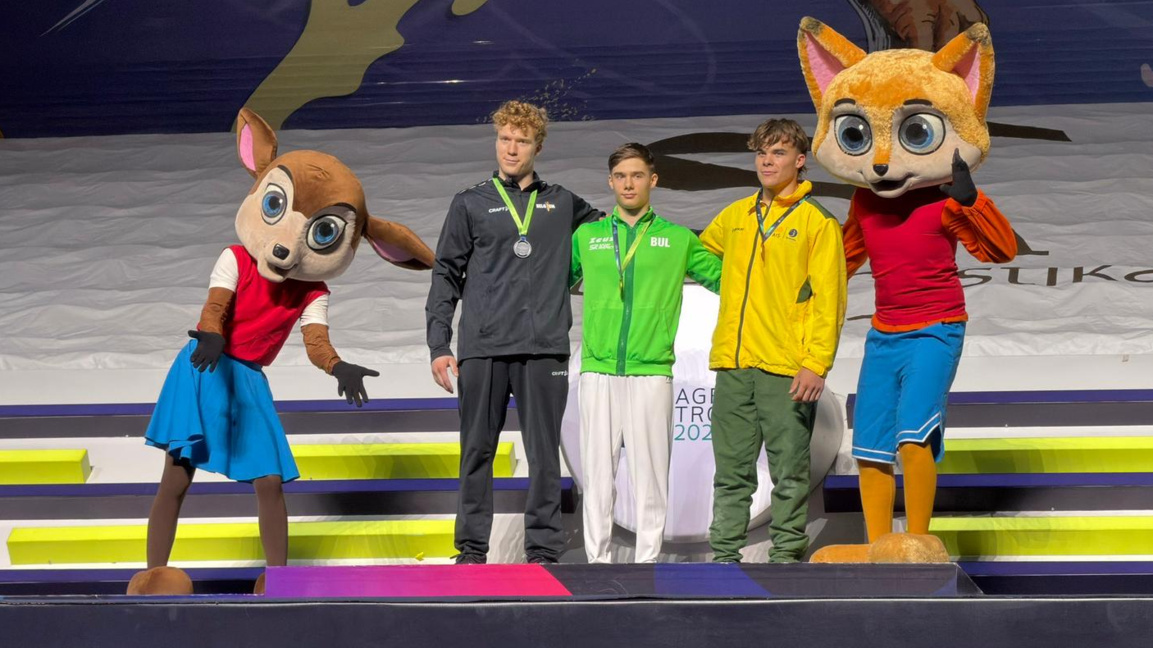 "Златното" изпълнение на Давид Иванов на кон с гривни в Баку (ВИДЕО)