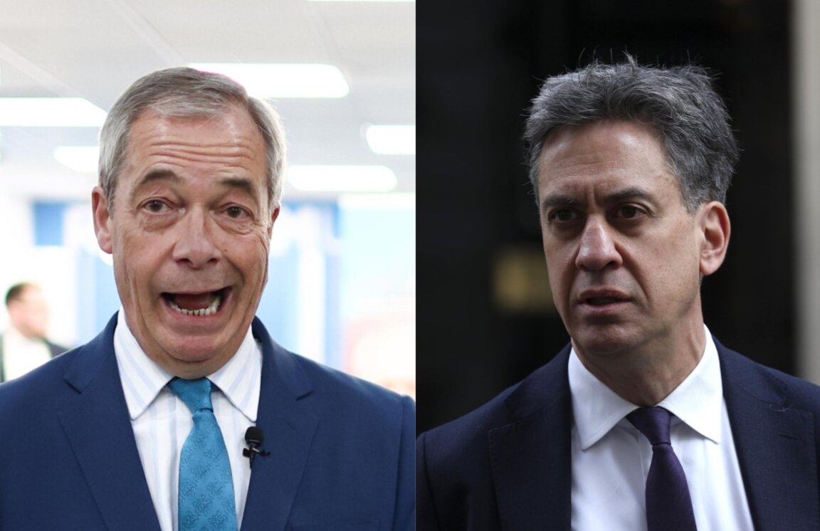 Найджъл Фарадж и Ед Милибанд