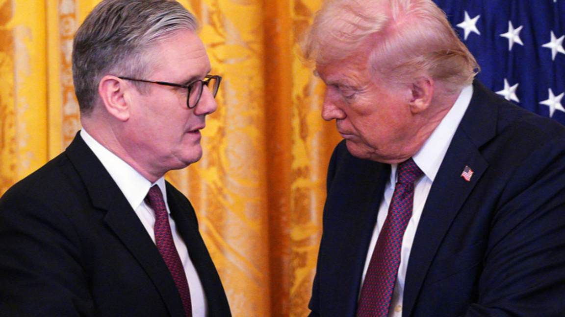 Киър Стармър и Доналд Тръмп, Вашингтон, февруари 2025 г.