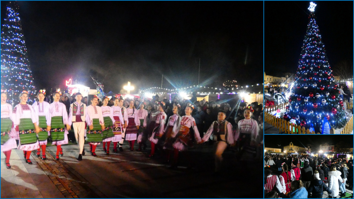 Коледната елха грейна в Лом