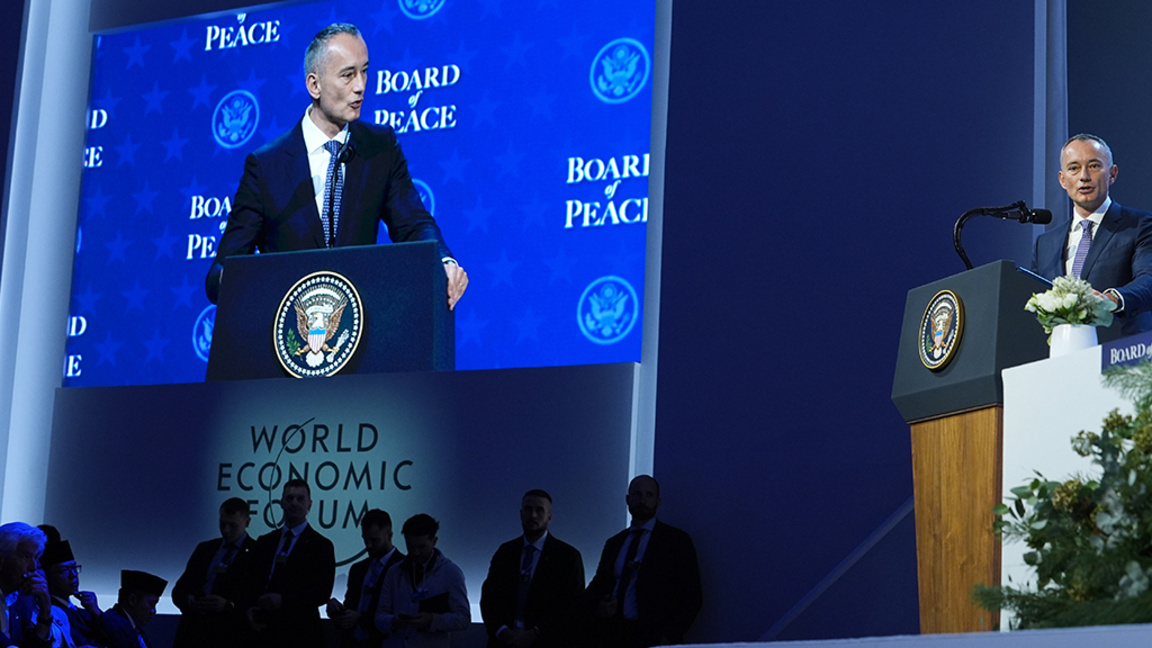 Nickolay Mladenov speaks at the official founding ceremony of the Board of Peace