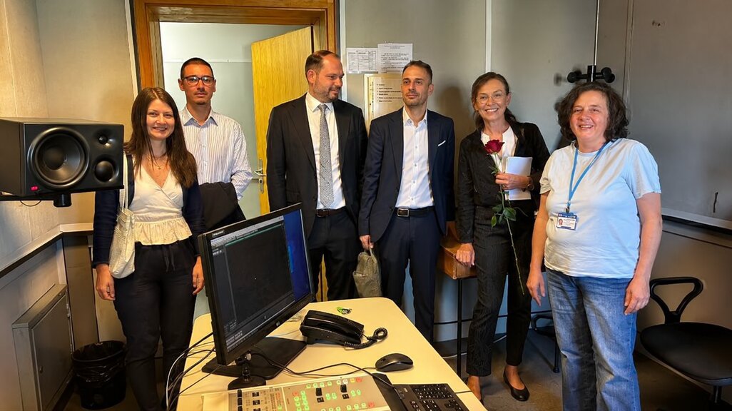 Das Team von der deutschen Botschafterin im Studio von Radio Bulgarien